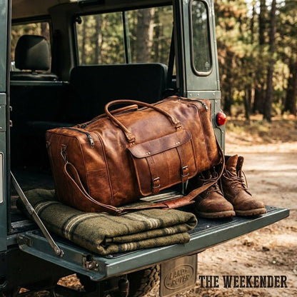 Leather 24 Inch Luggage Handmade Duffel Bag Carryall Weekender Travel Overnight Gym Sports Carry on Duffel Bag for Men and Women